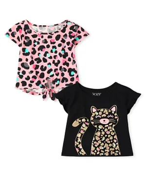 The Children's Place Short Sleeves Top - Pink & Black