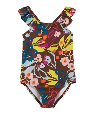Carter's Floral V Cut Swimsuit - Brown