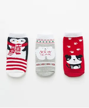 Lamar Baby Christmas 3 Pack Festive Warm  Socks - Multicolor
