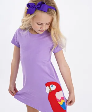 Kookie Kids Short Sleeves Frock - Purple