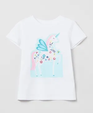 OVS Unicorn Glitter Details T-Shirt - White