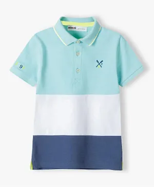 Minoti Cut And Sew Pique Color Block Polo Shirt - Multicolor