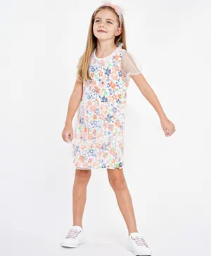 Kookie Kids Puff Sleeves Dresses - Multicolor