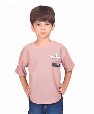 Little Kangaroos Skate Board T-Shirt - Chalk Pink