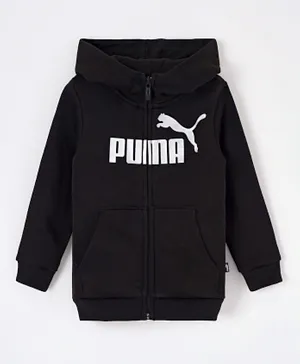 Puma ESS+ Logo Full Zip Hoodie TR - Black