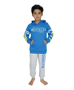 Genius Brooklyn Graphic Hoodie with Joggers Set - Blue