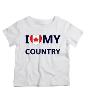 Twinkle Hands I Love My Country Canada T-Shirt - White