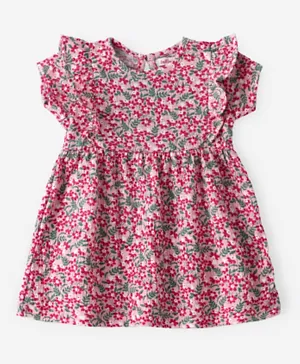 Jelliene Knit Floral Dress - Pink