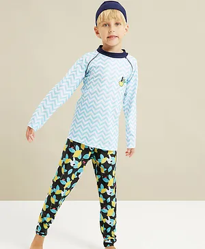 Kookie Kids All Over Print Two Piece Swimsuit - Blue