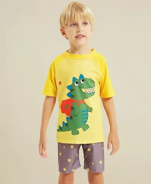 Kookie Kids Dino Two Piece Swimsuit - Yellow