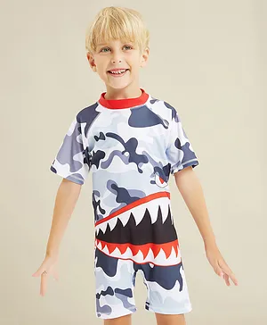 Kookie Kids All Over Printed Legged Swimsuit - Multicolor