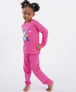 Kookie Kids Full Sleeves Night Suit -  Fushcia