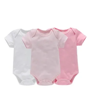 SAPS 3 Pack Short Sleeves Bodysuit - Pink & White