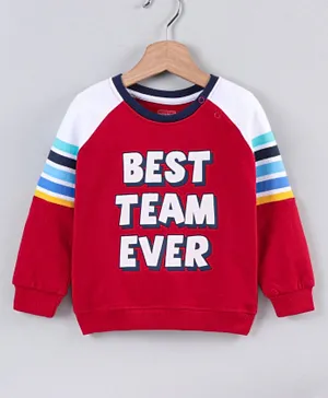 Babyhug Full Sleeves Printed Sweatshirt - Red