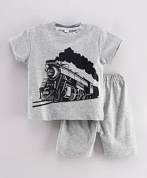 Kookie Kids Short Sleeves Night Suit - Grey
