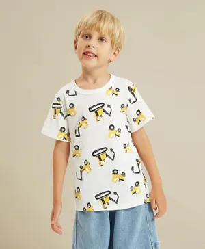 Kookie Kids All Over Printed T-Shirt - White