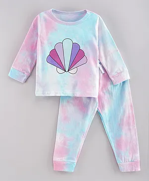 SAPS Tie Dye Pattern Full Sleeves Night Suit - Multicolor
