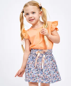 Kookie Kids Top & Skirt - Orange