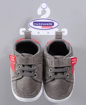 Cute Walk by Babyhug Shoes Style Booties - Grey