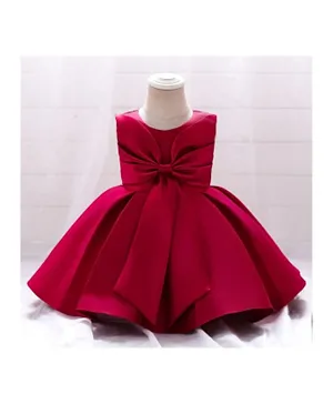 DDaniela Fluffy Solid Party Dress - Red