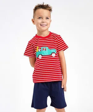 Kookie Kids Half Sleeves T-Shirt & Shorts - Red