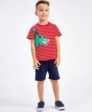 Kookie Kids Half Sleeves T-Shirt & Shorts - Red
