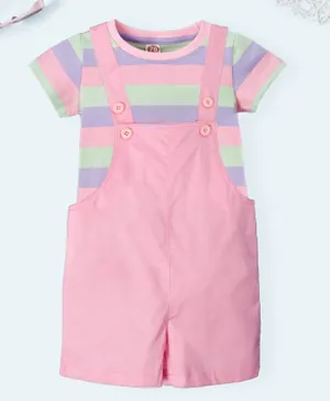 SAPS Dungaree with Tee - Pink