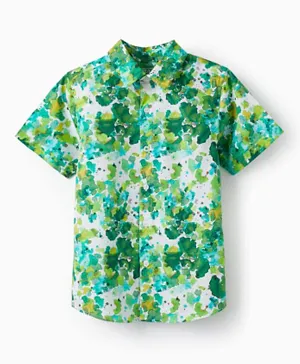 Zippy Floral All Over Print Short Sleeve Shirt - Green