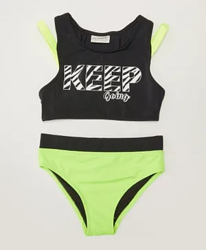 LC Waikiki Bikini With Printed Stretch Fabric Swimsuit - Green