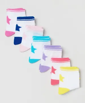 OVS 7 Pack Star Printed Ankle Length Socks - Multicolor