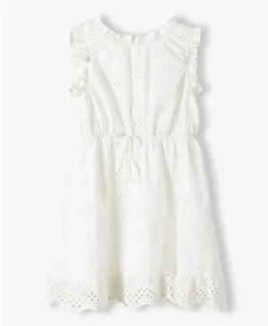 Minoti Broderie Anglaise Dress - Off White