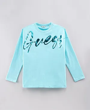 Guess Kids Graphic Cotton T-Shirt - Blue