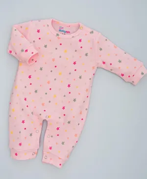 Babyqlo Starry Skies Colorful Stars Printed Pure Cotton Romper - Pink