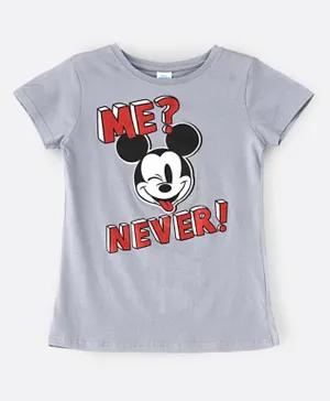 UrbanHaul X Disney Mickey Mouse Cotton Graphic T-Shirt - Grey