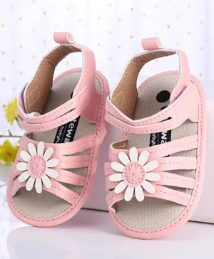 Cute Walk by Babyhug Sandals Style Booties Floral Patch - Pink