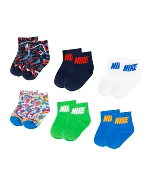 Nike 6 Pack Quarter Socks - Multicolor