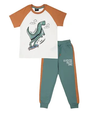Urbasy Dino T-Shirt with Joggers - Multicolor