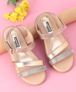 Cute Walk by Babyhug Sandals With Studded Band - Golden
