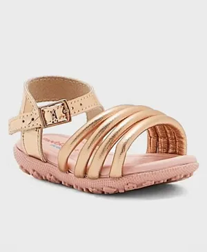Molekinha Back Strap Sandals - Gold & Pink