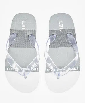 LBL by Shoexpress Printed Slip On Thong Slippers - Grey