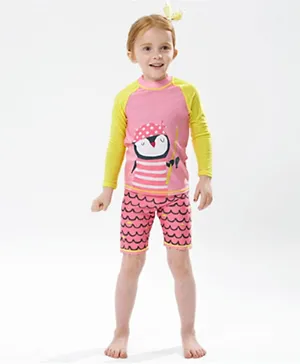 Kookie Kids Full Sleeves Two Piece Swimsuit - Pink