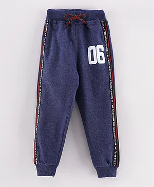 Game Begins Numeric 06 Print Pajama Pants - Indigo Blue