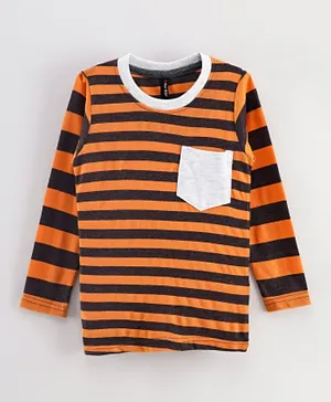 Game Begins Striped T-Shirt - Orange