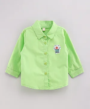 Kookie Kids Solid Full Sleeves Shirt - Green