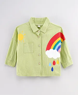 Kookie Kids Printed Full Sleeves Shirt - Green