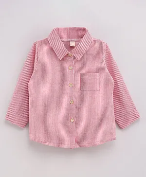 Kookie Kids Striped Full Sleeves Shirt - Pink