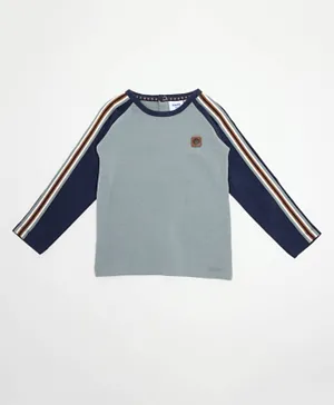 R&B Kids Solid Color Striped T-Shirt - Grey