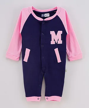 Mom's Love Front Open Romper - Navy