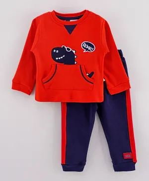 Mom's Love Dino Roar Top with Bottom Set - Red