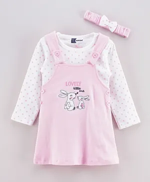 Mom's Love Lovely Little One Dress with Inner Tee and Headband - Pink